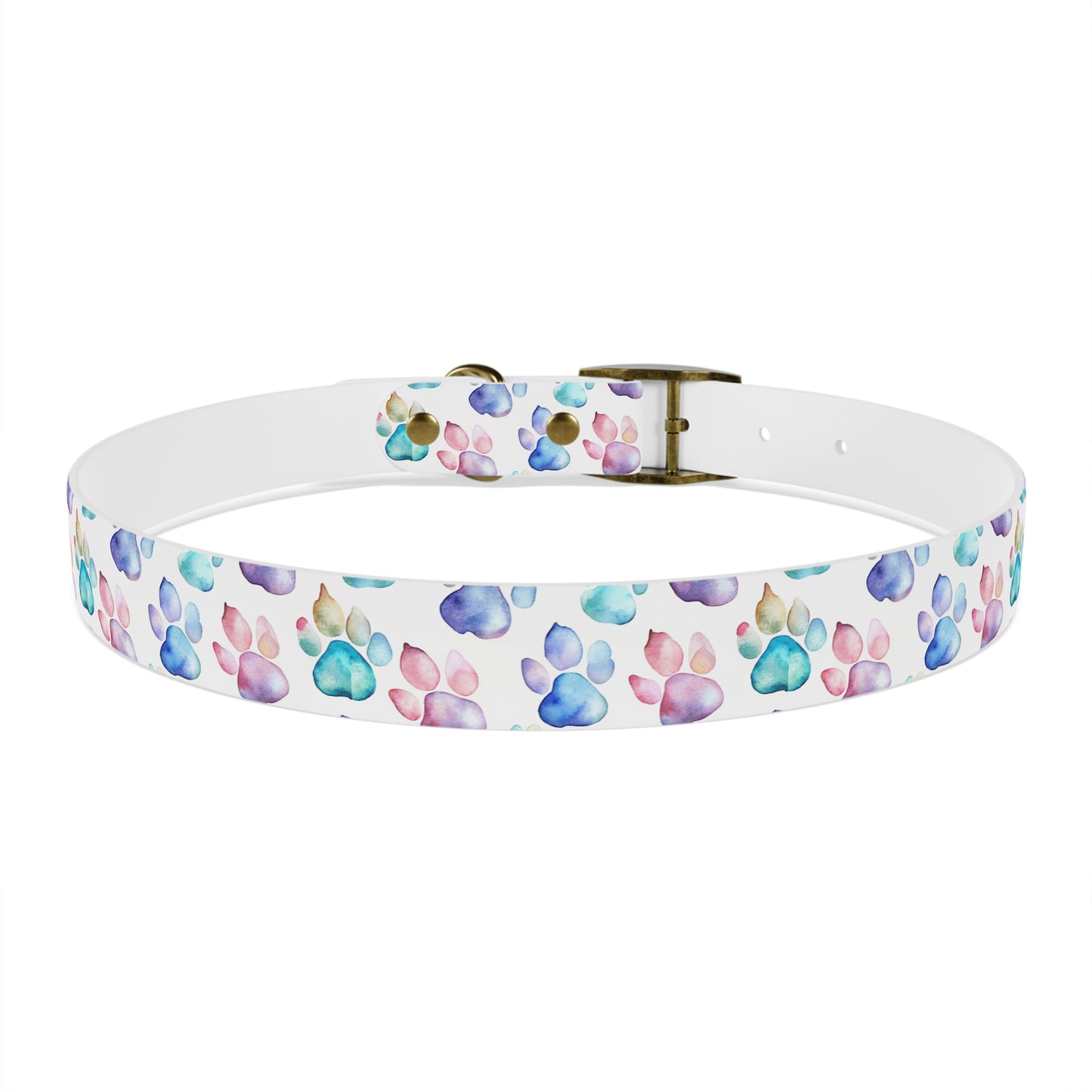 Watercolor Paw Print Dog Collar