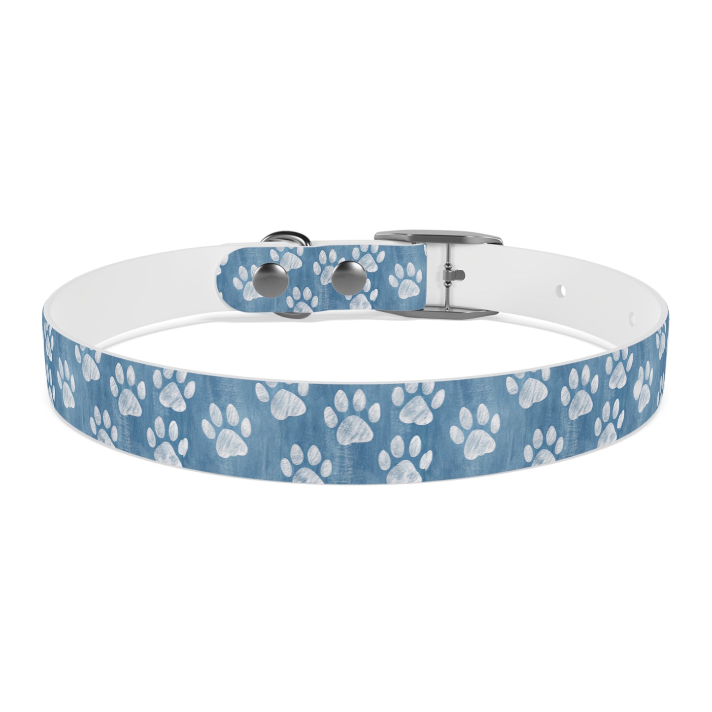 Blue Paw Print Dog Collar