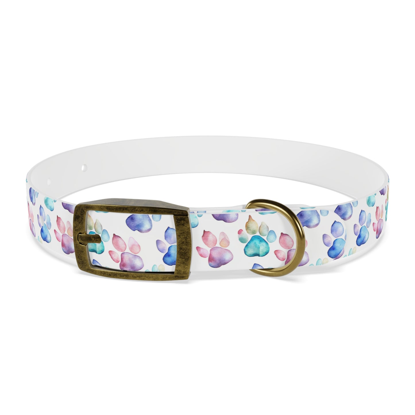 Watercolor Paw Print Dog Collar