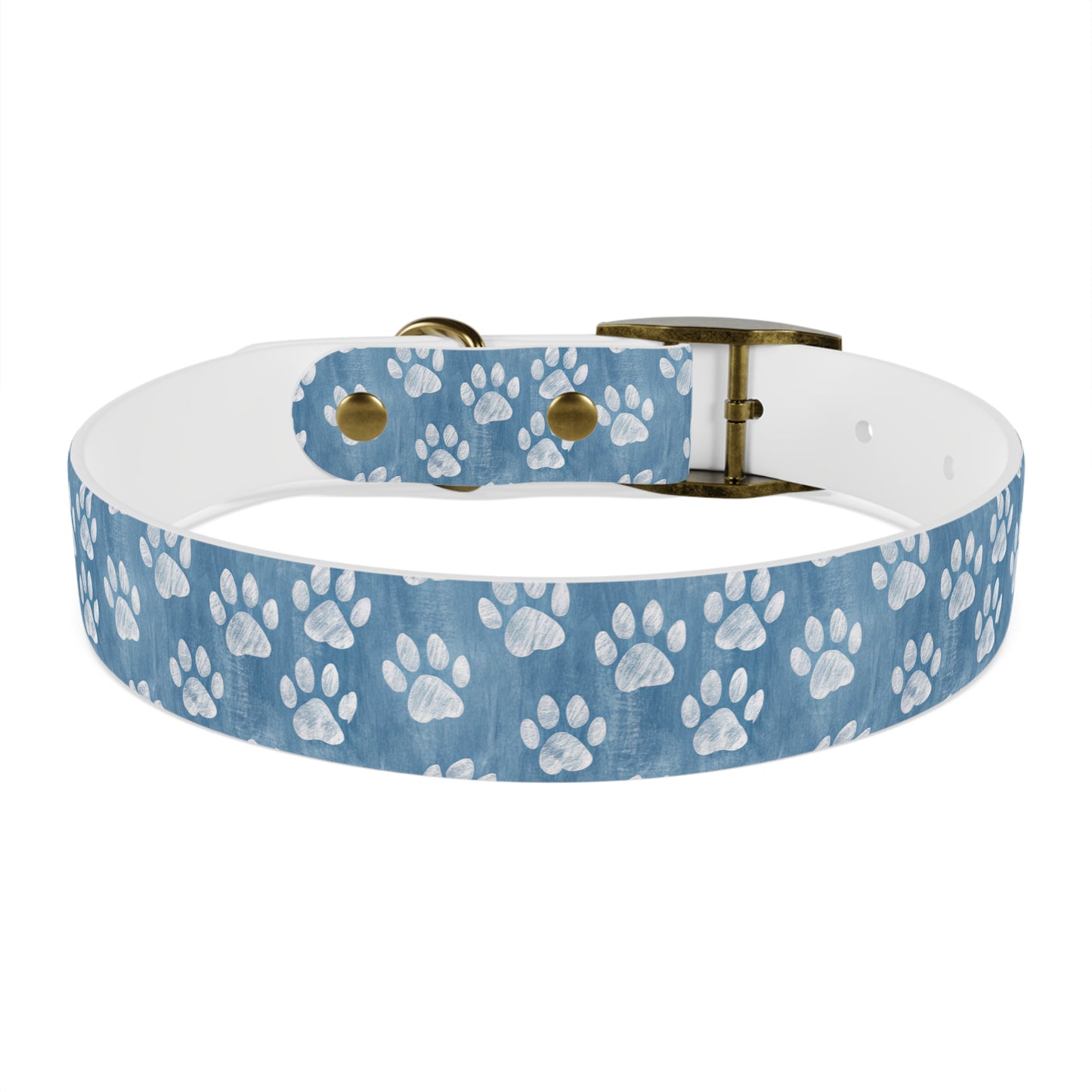 Blue Paw Print Dog Collar