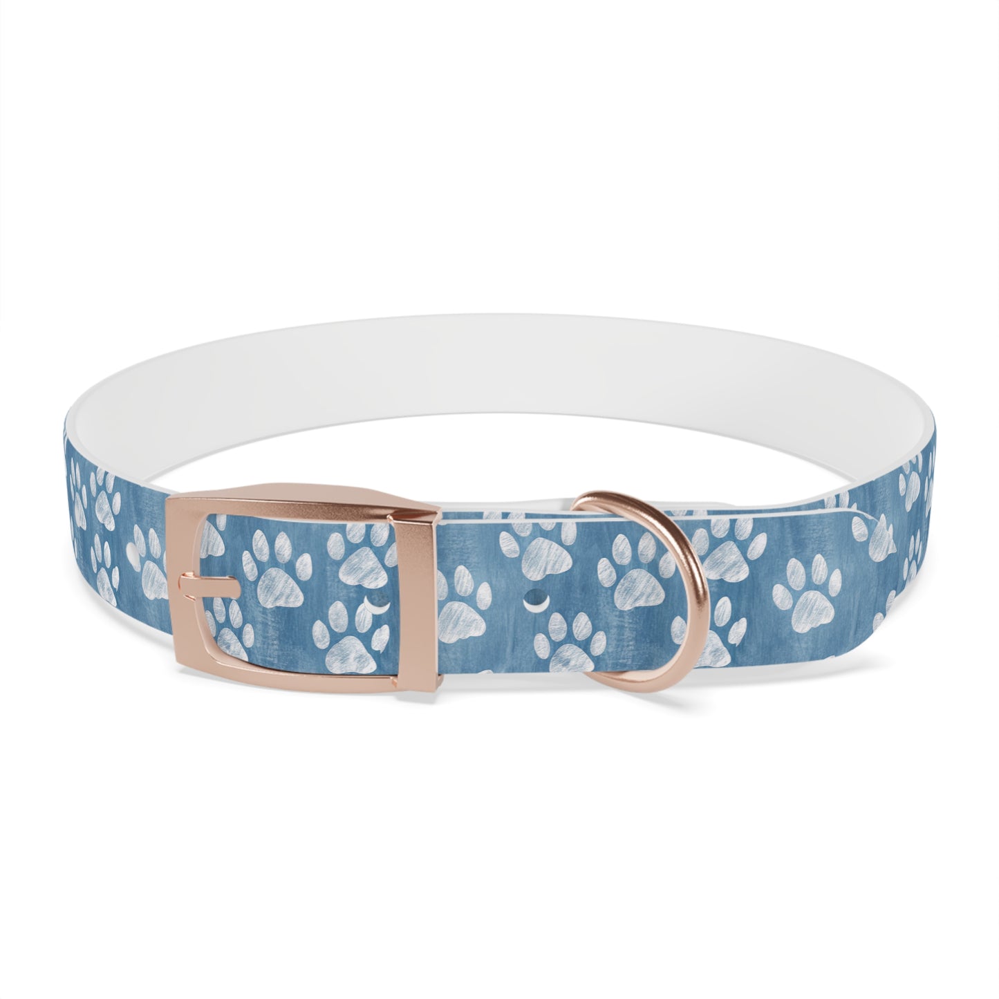 Blue Paw Print Dog Collar
