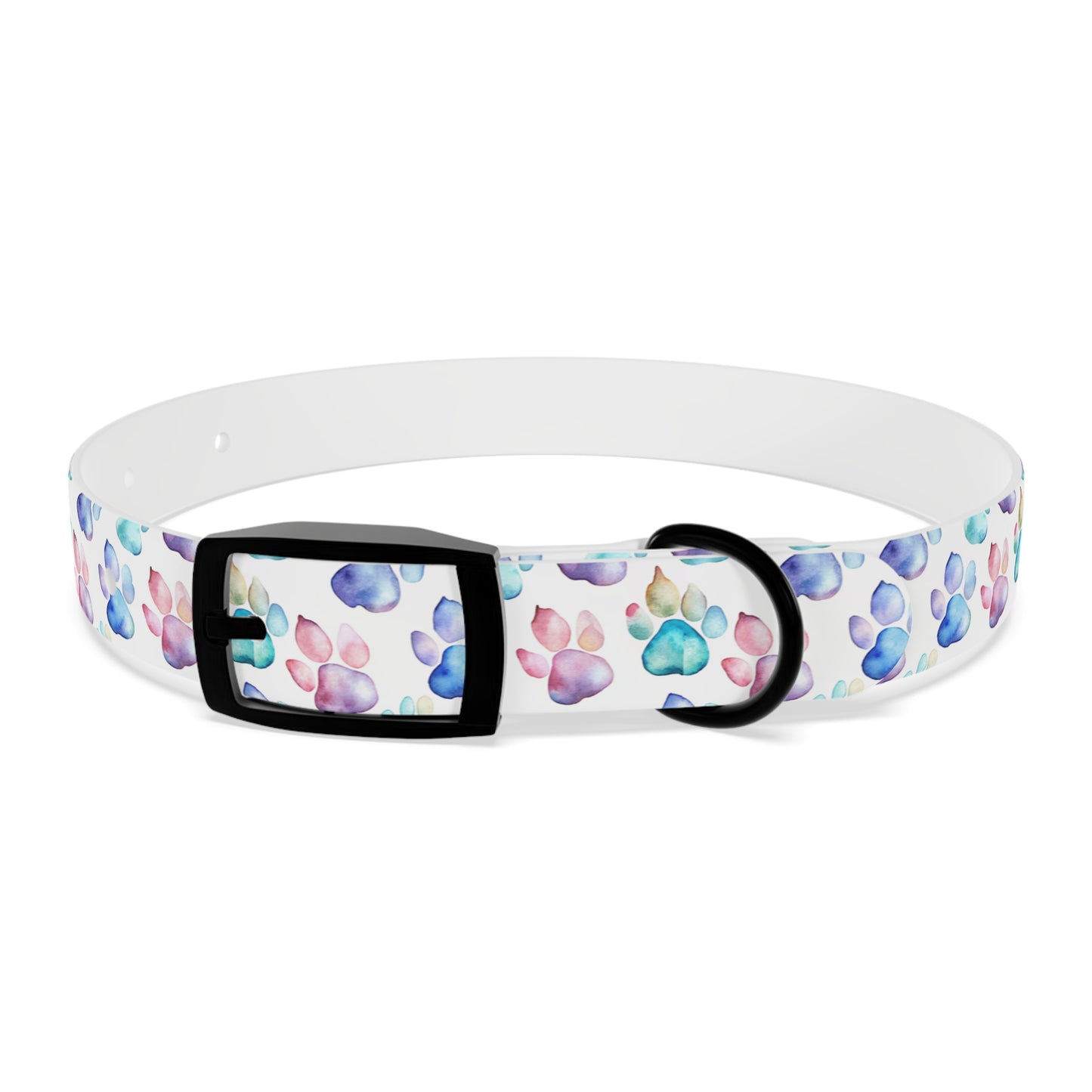 Watercolor Paw Print Dog Collar