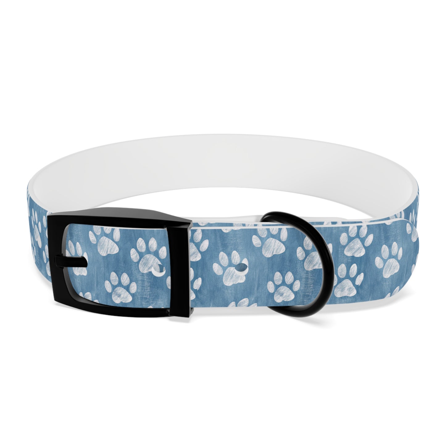 Blue Paw Print Dog Collar