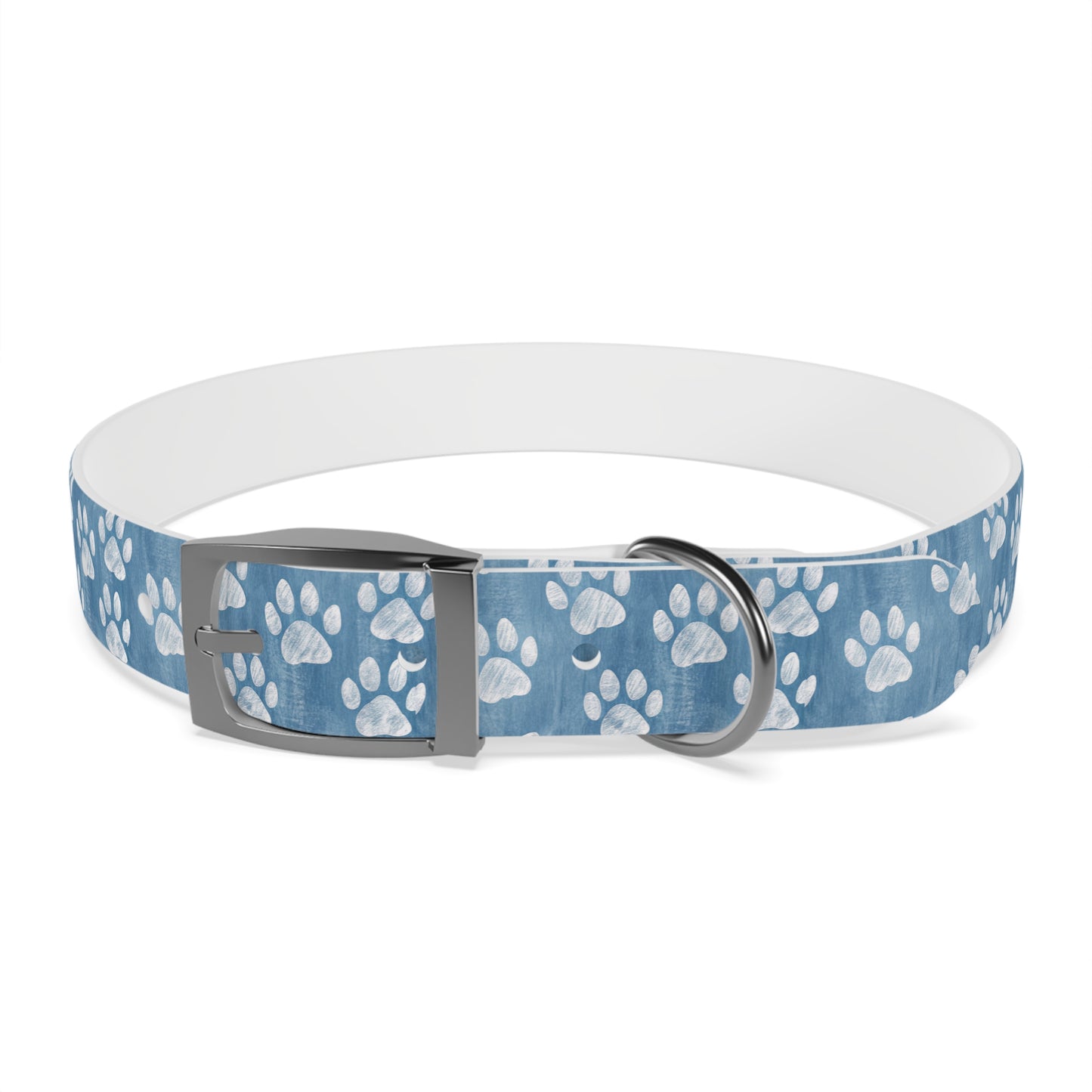 Blue Paw Print Dog Collar