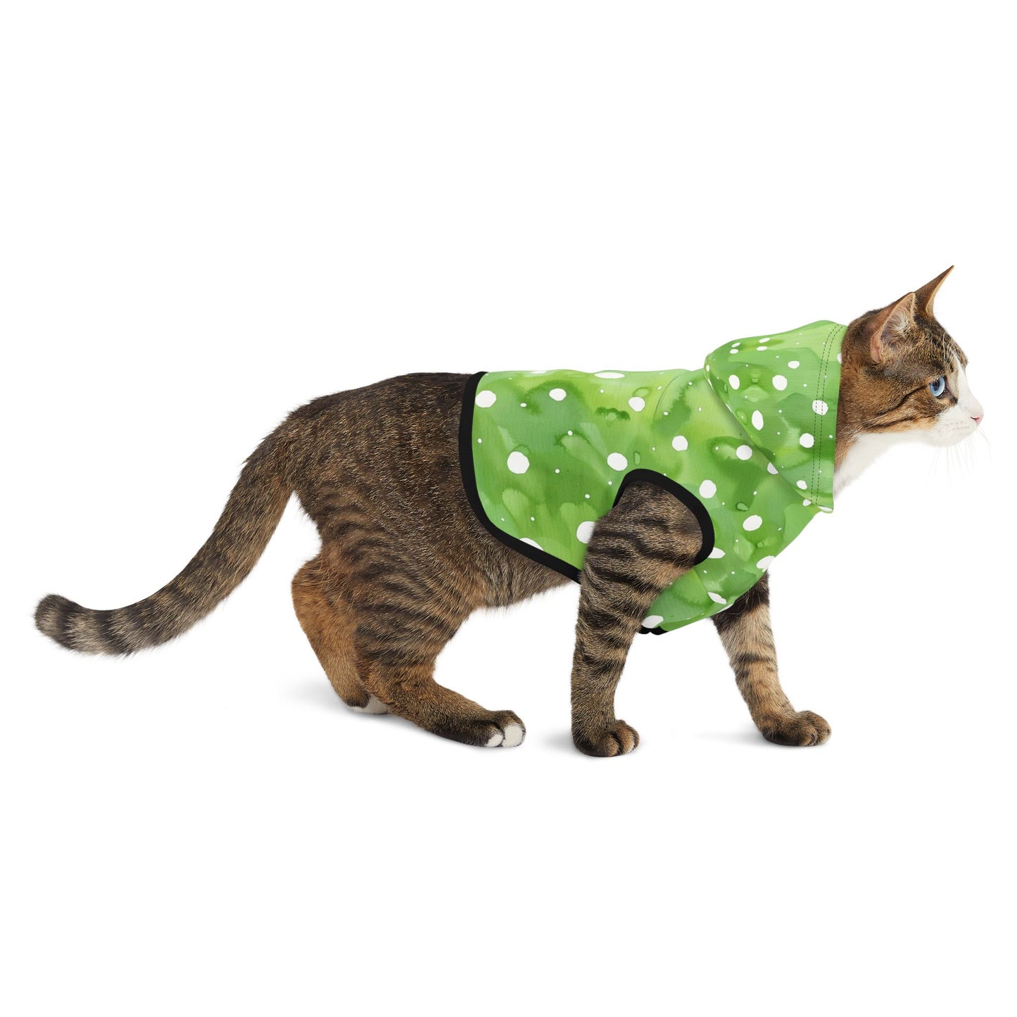 Green Watercolor Polka Dot Pet Hoodie