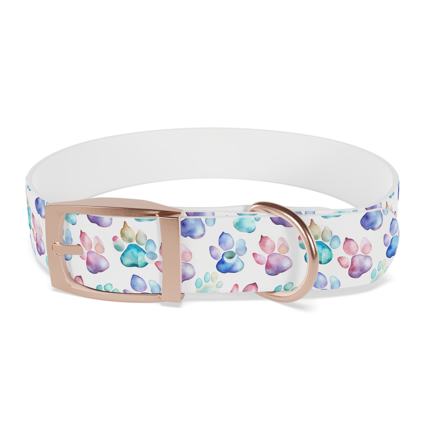 Watercolor Paw Print Dog Collar