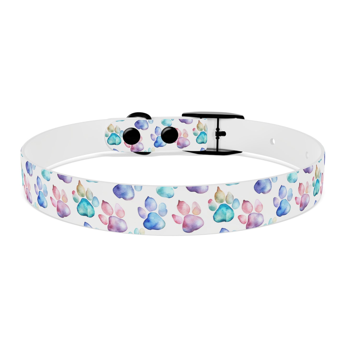 Watercolor Paw Print Dog Collar