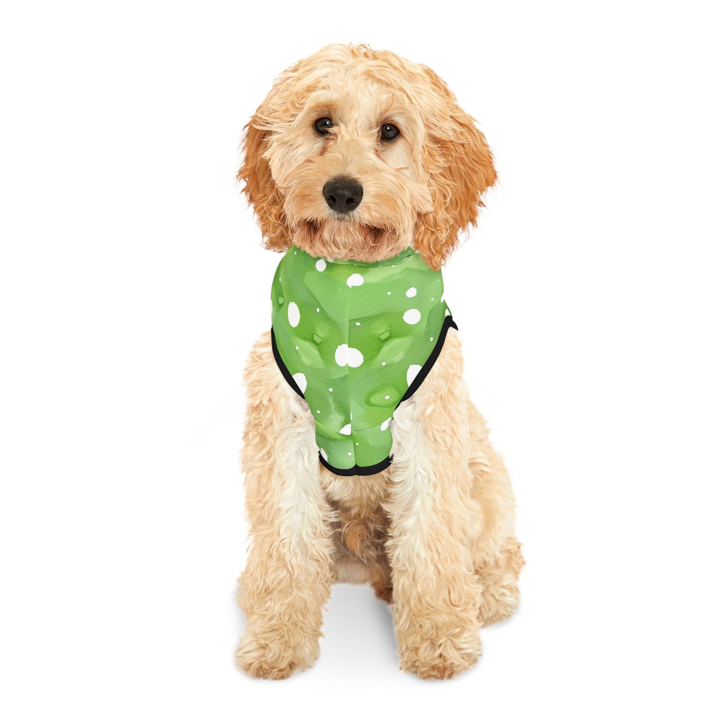 Green Watercolor Polka Dot Pet Hoodie