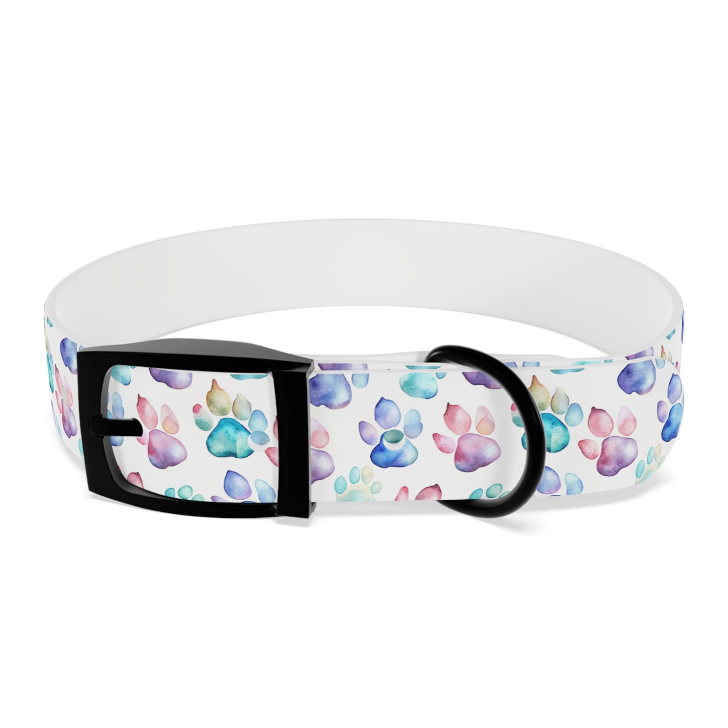 Watercolor Paw Print Dog Collar