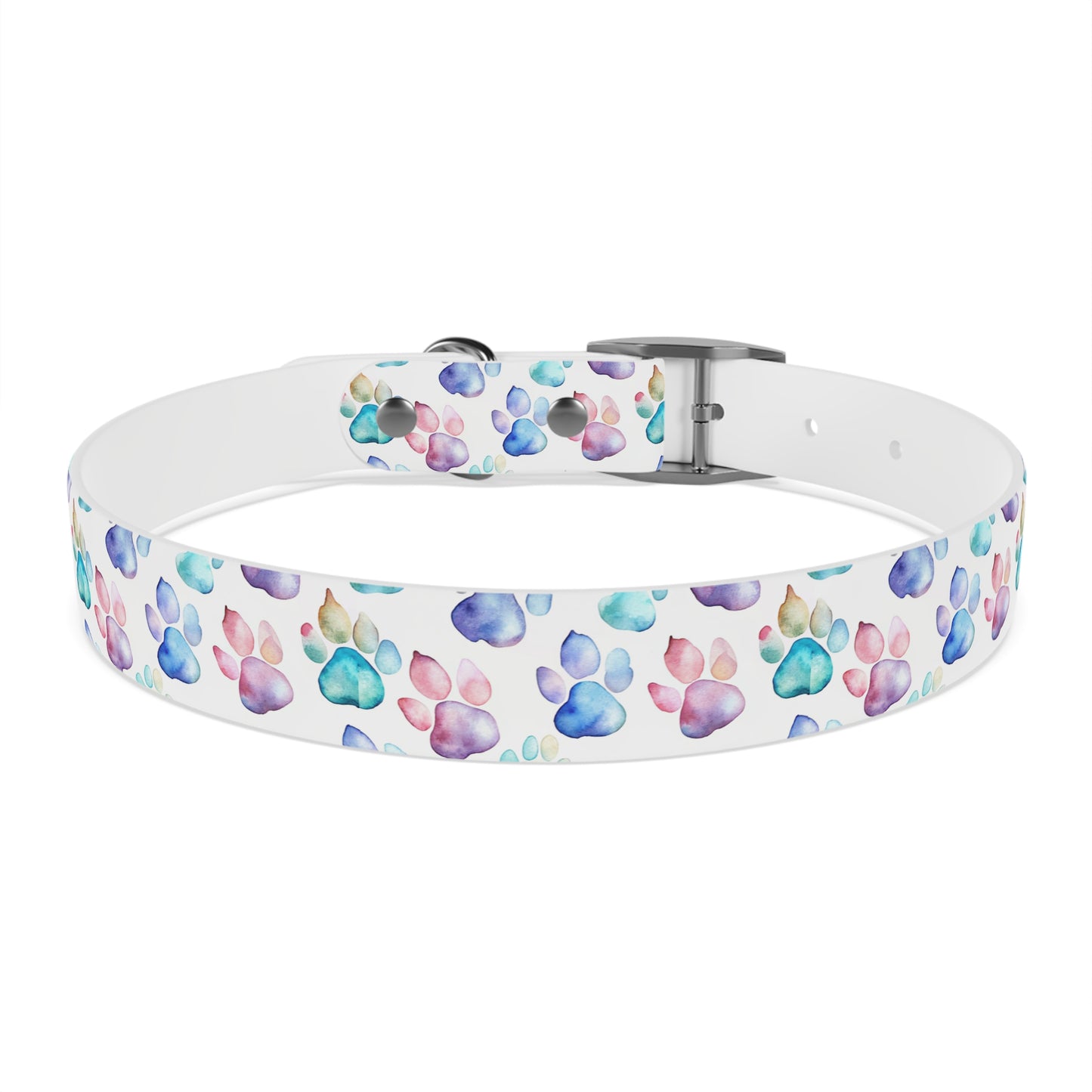 Watercolor Paw Print Dog Collar