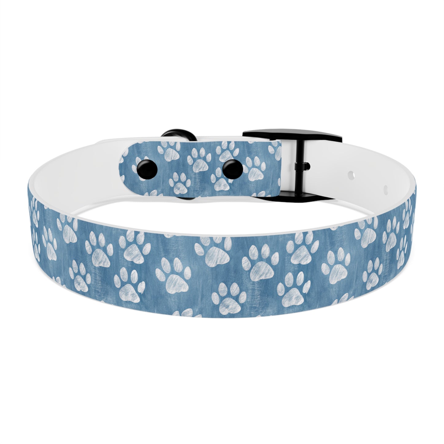 Blue Paw Print Dog Collar