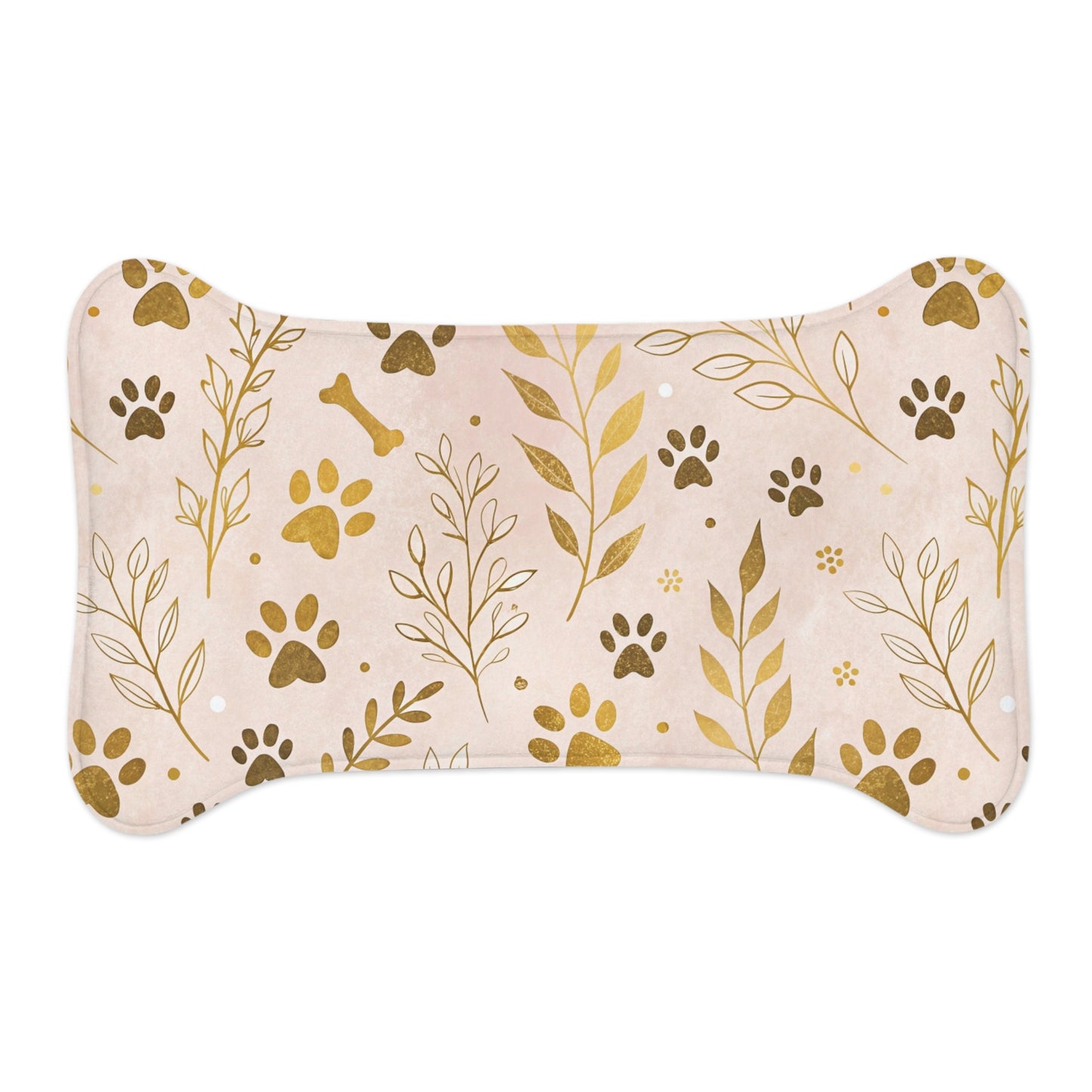 Pink Gold Paw Print & Botanical Spill-Proof Placemat