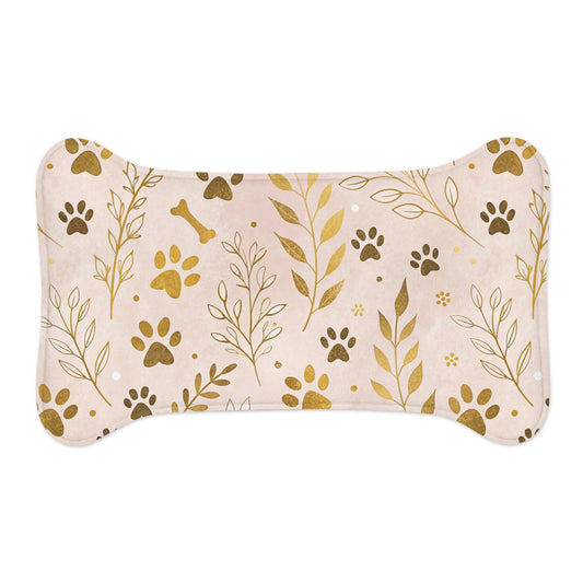 Pink Gold Paw Print & Botanical Spill-Proof Placemat