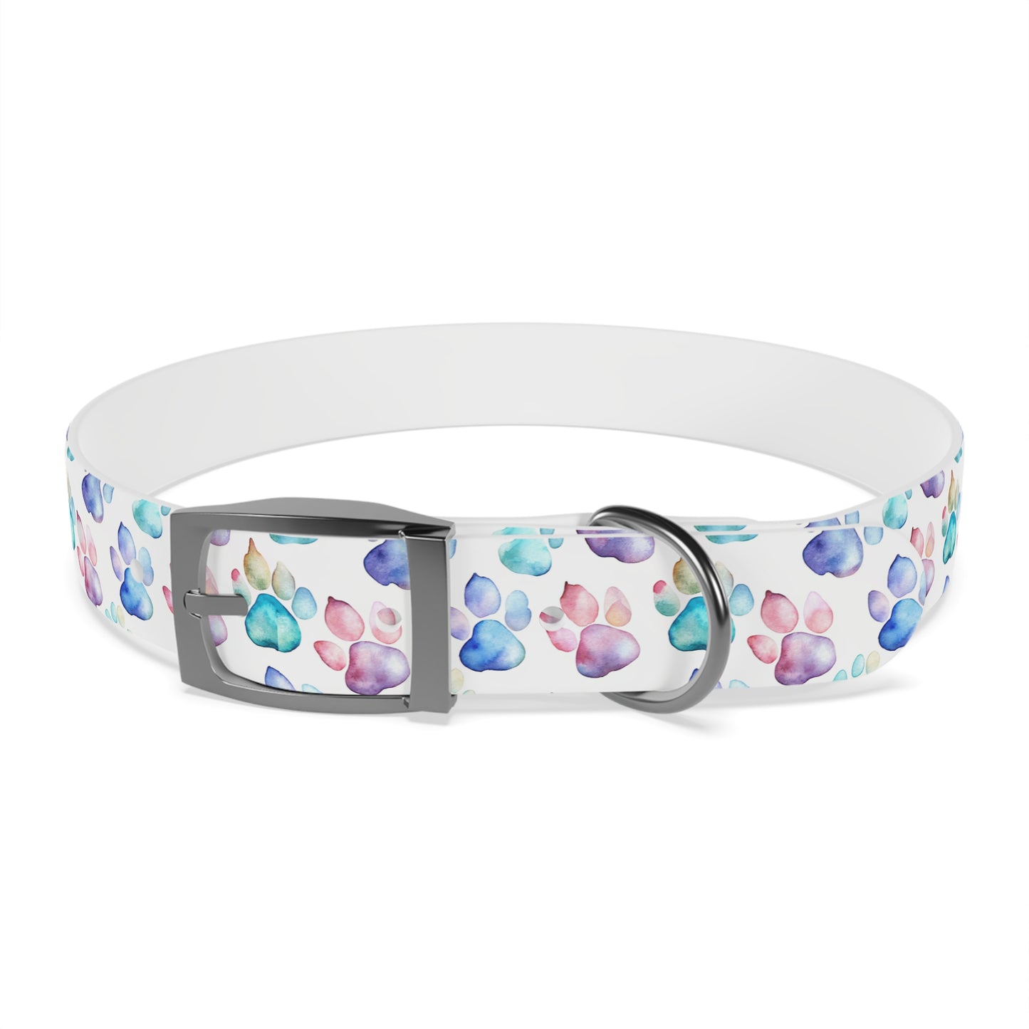 Watercolor Paw Print Dog Collar