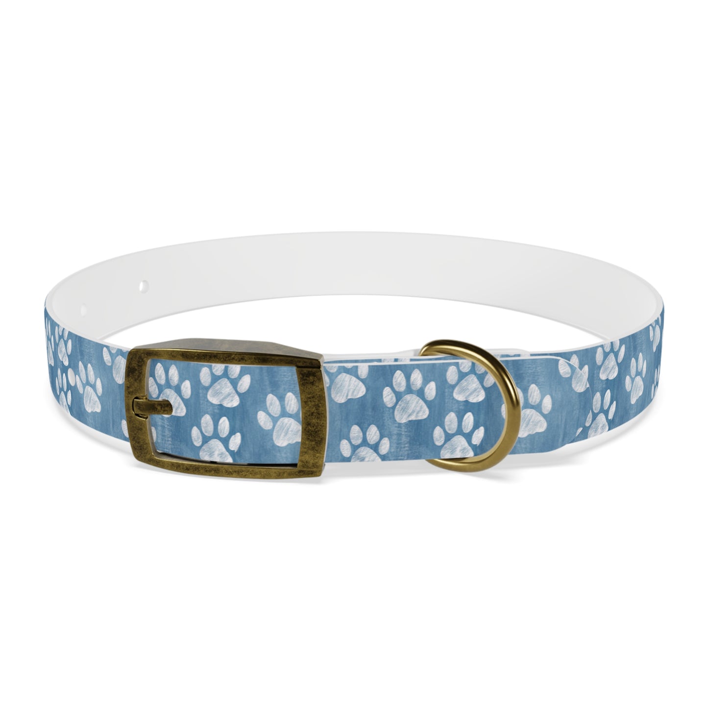 Blue Paw Print Dog Collar