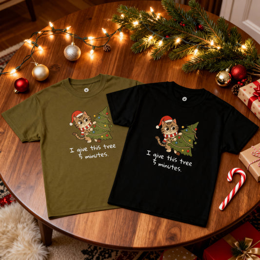 Cat Christmas Tree T-Shirt | Funny Holiday Tee
